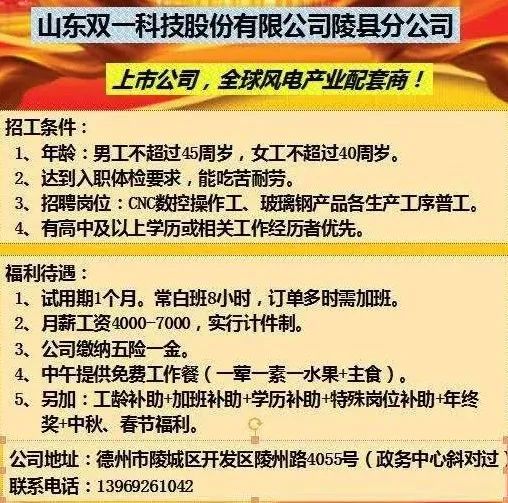 黄岛胶南最新招工信息一览